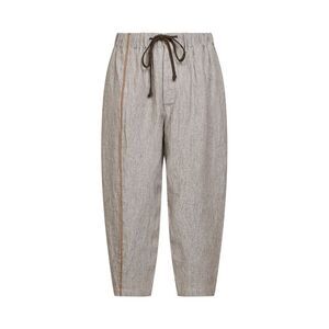 Uma Wang Men Dirty White Linen And Cotton Pajama-Style Trousers